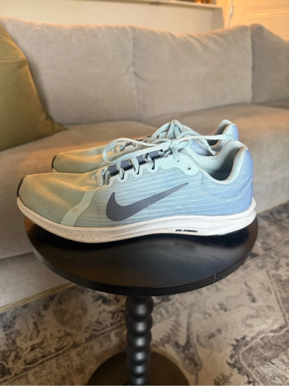 Nike Light Blue Running Sneakers with Gray Swoosh Women’s Size 9.5